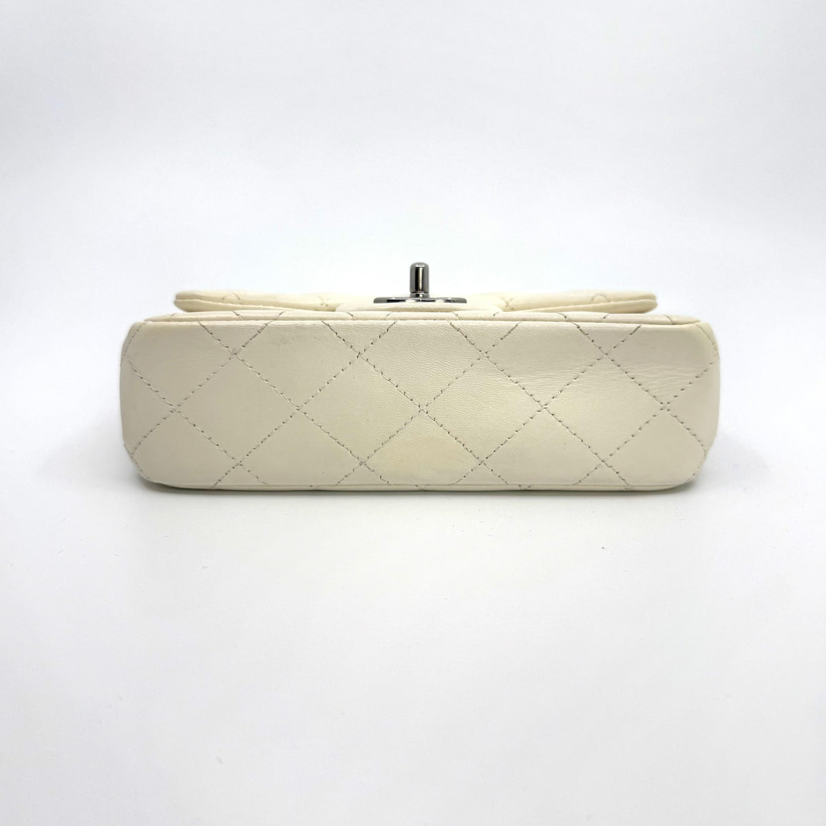 Chanel Classic Mini Rectangular Flap Bag, Ivory, bottom
