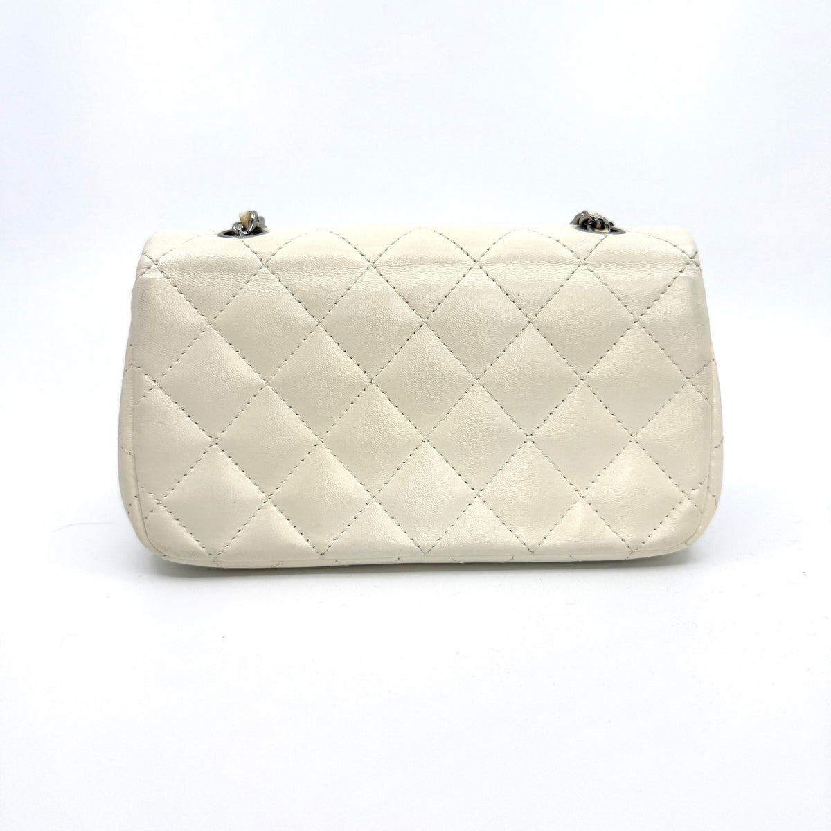 Chanel Classic Mini Rectangular Flap Bag, Ivory, back