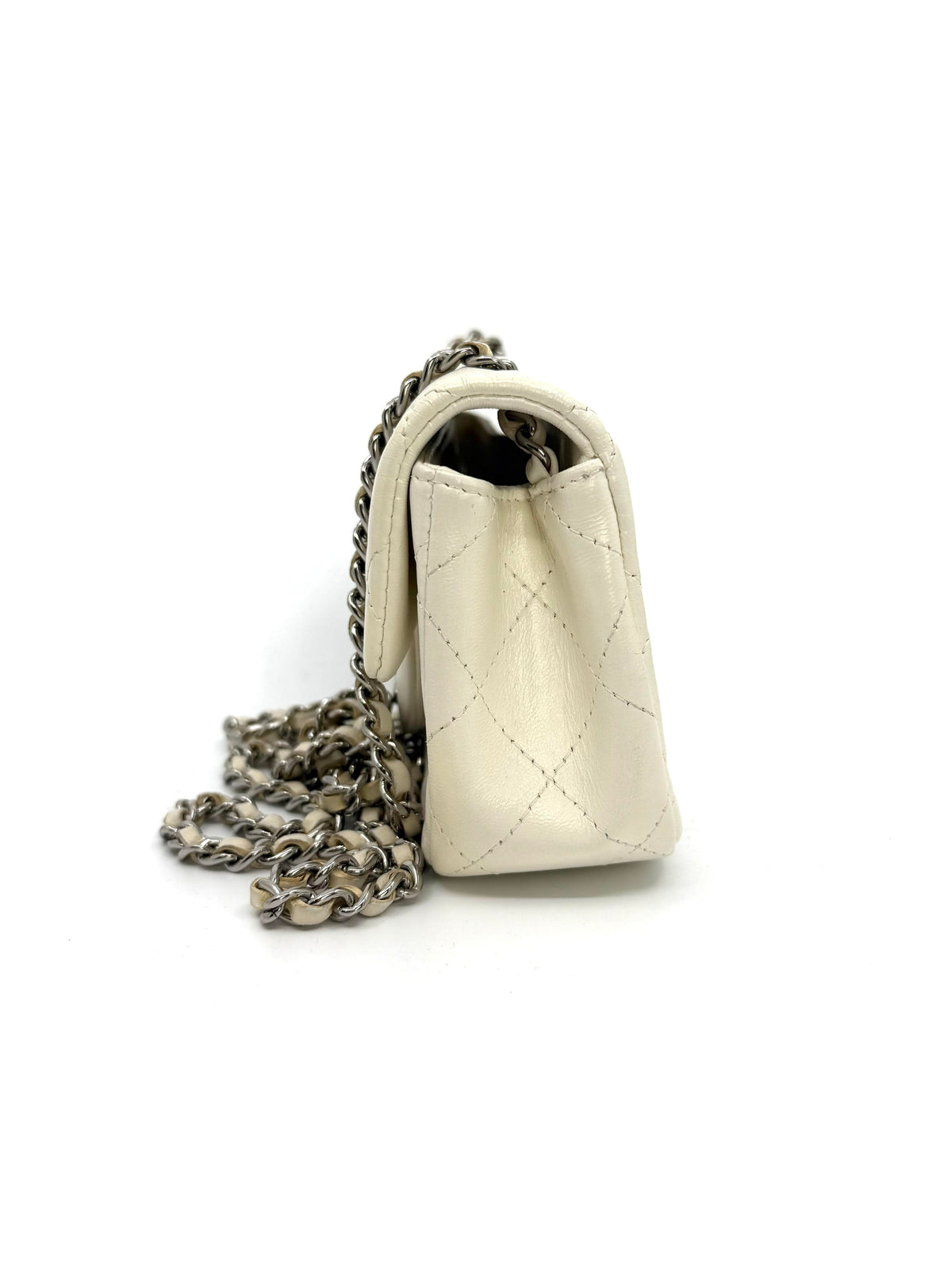 Chanel Classic Mini Rectangular Flap Bag, Ivory, other side