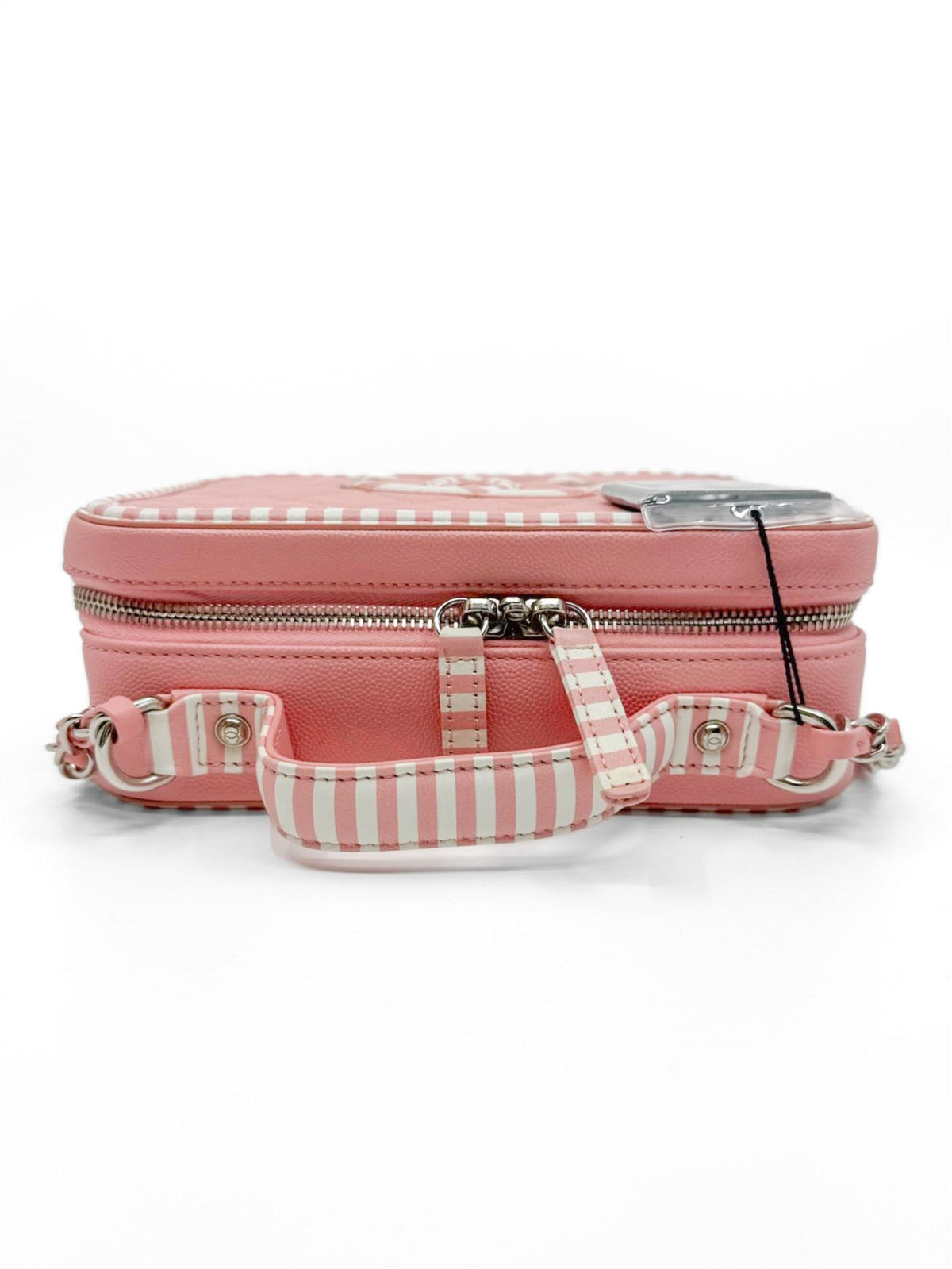 Chanel CC Filigree Vanity Case Small Pink Caviar