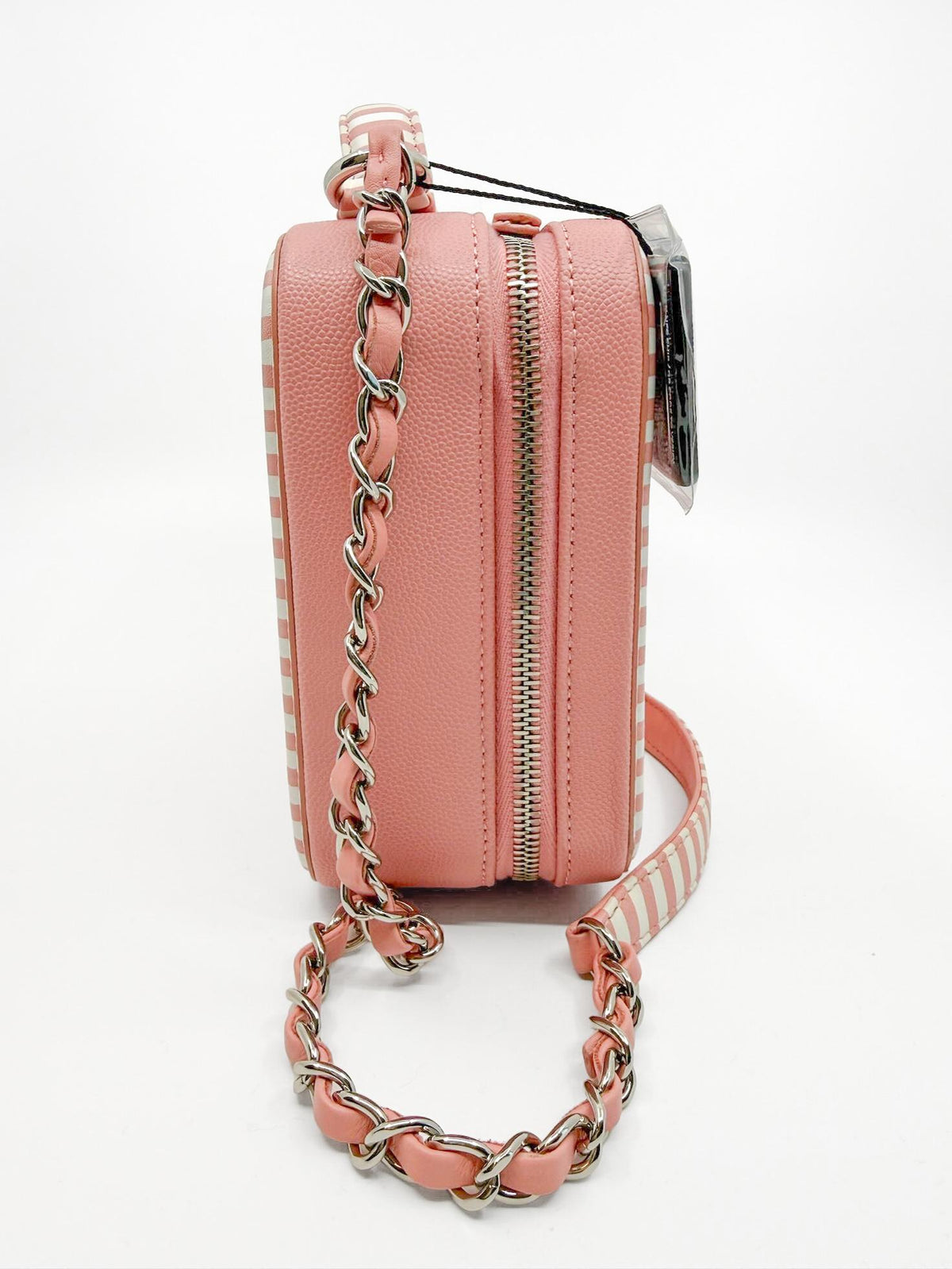 Chanel CC Filigree Vanity Case Small Pink Caviar
