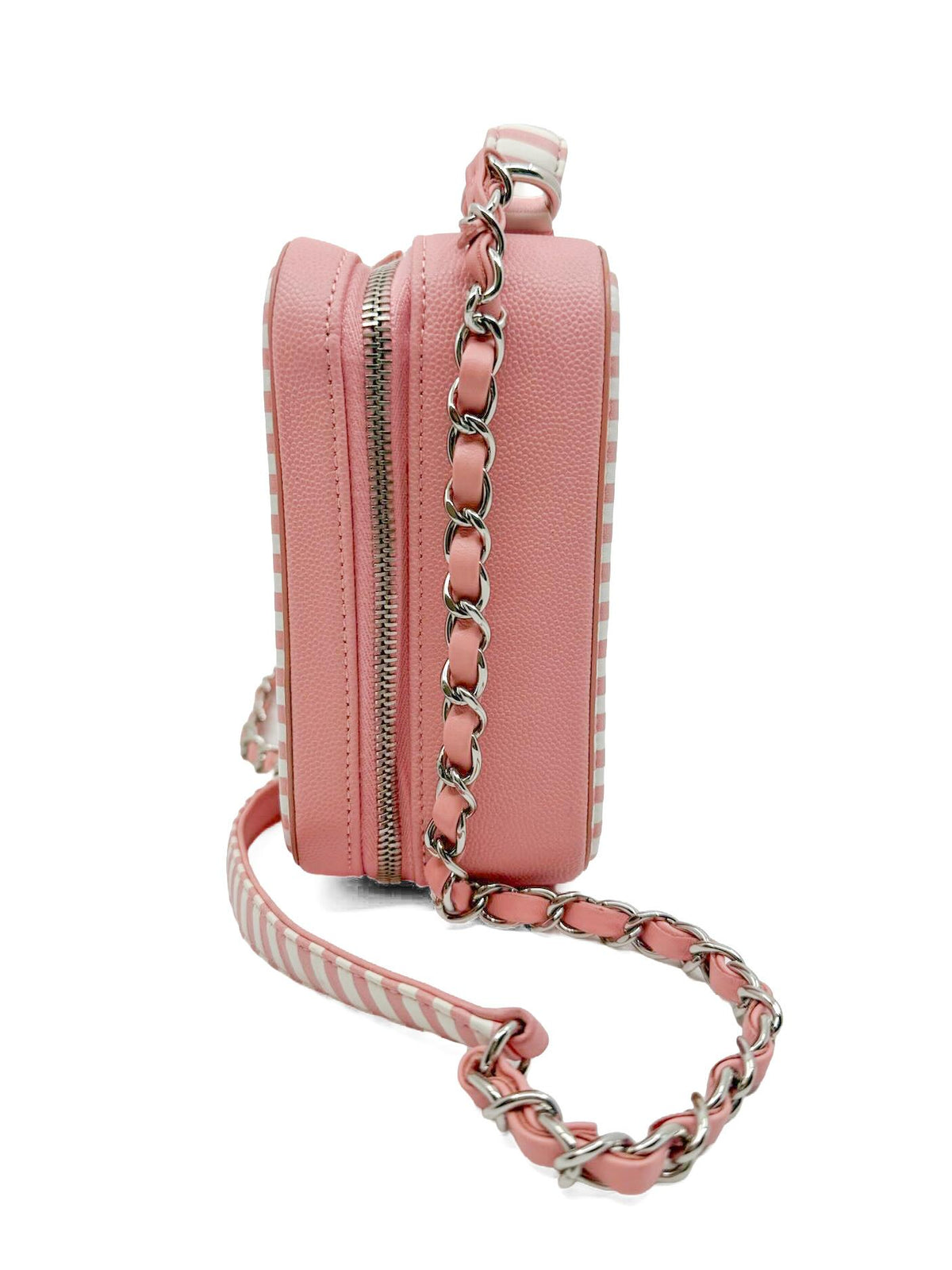 Chanel CC Filigree Vanity Case Small Pink Caviar