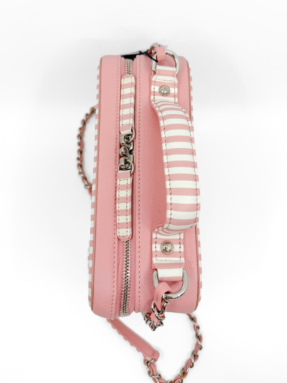 Chanel CC Filigree Vanity Case Small Pink Caviar
