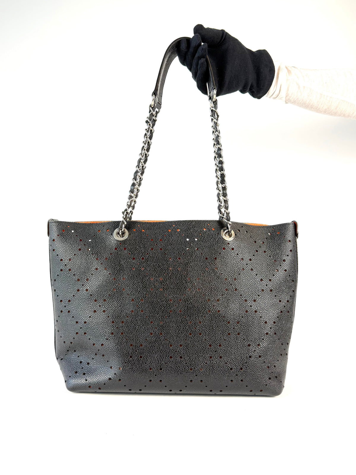 Chanel Perforated CC Shopping Tote Black