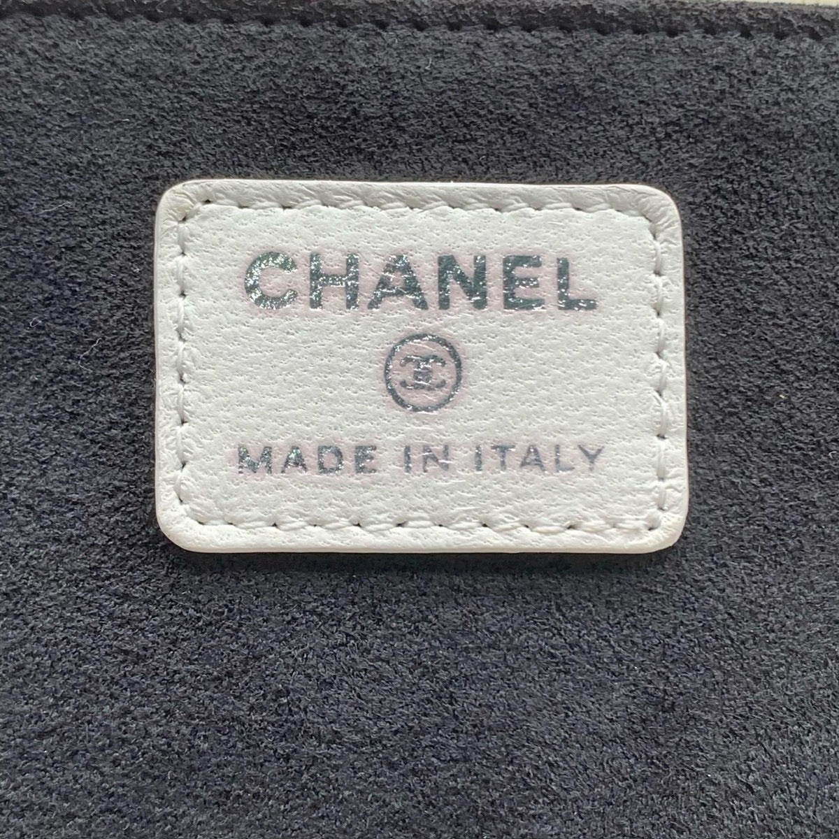 Chanel Quilted Vanity Case with Chain Light Grey