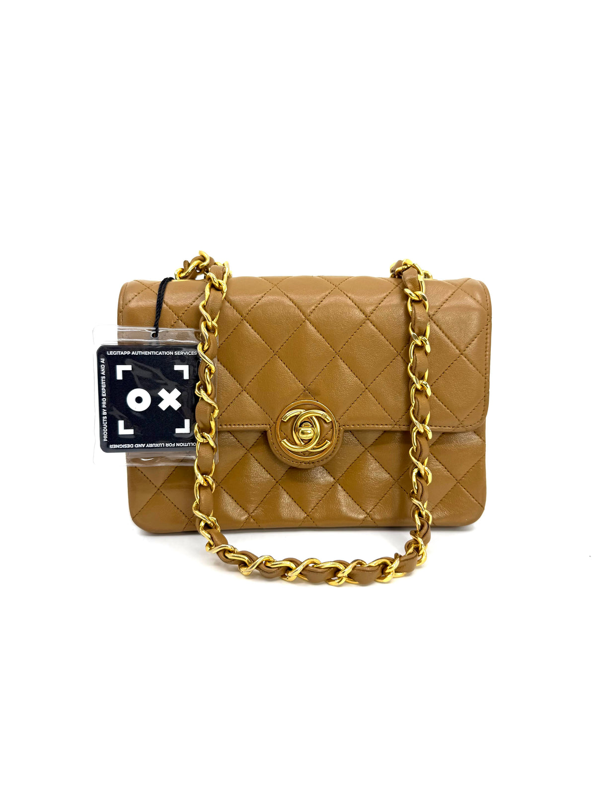 Chanel Vintage Circle CC Mini Flap Bag Tan