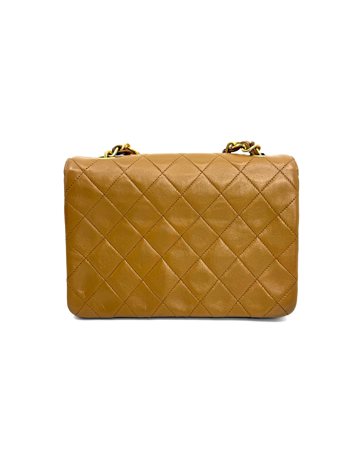Chanel Vintage Circle CC Mini Flap Bag Tan