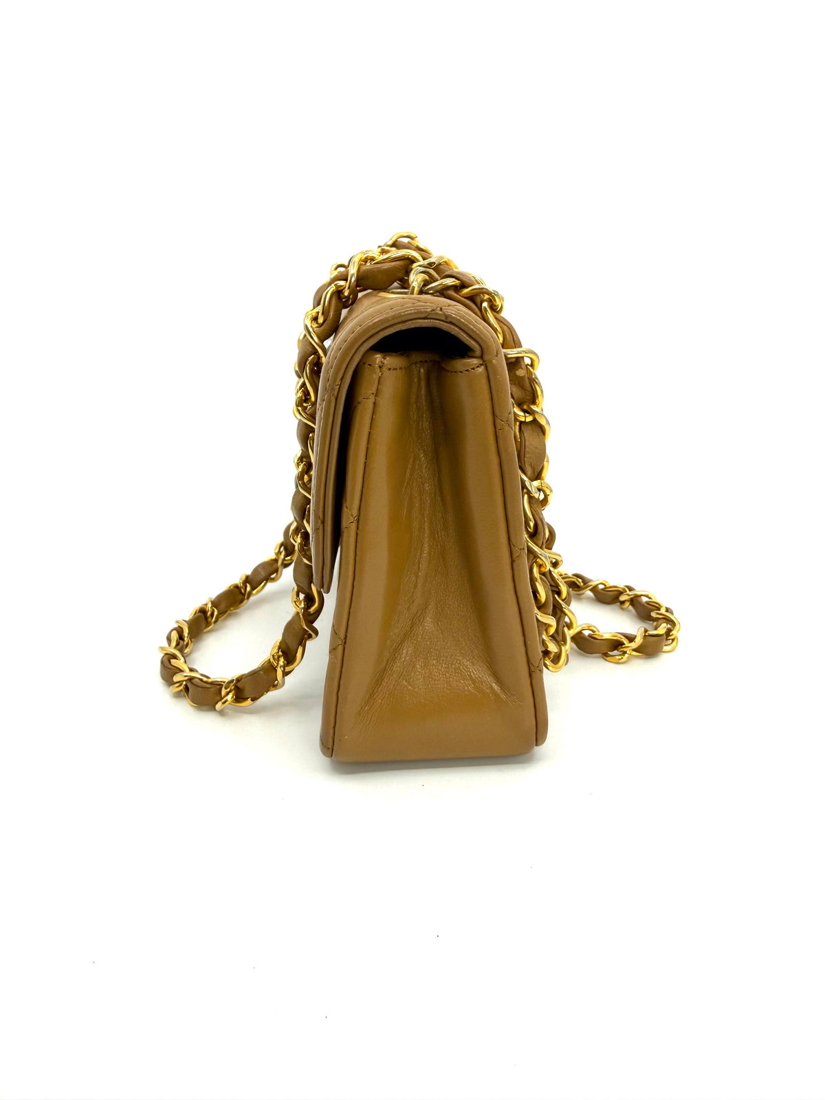 Chanel Vintage Circle CC Mini Flap Bag Tan